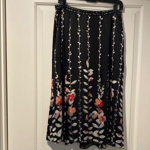 Floral Black Skirt